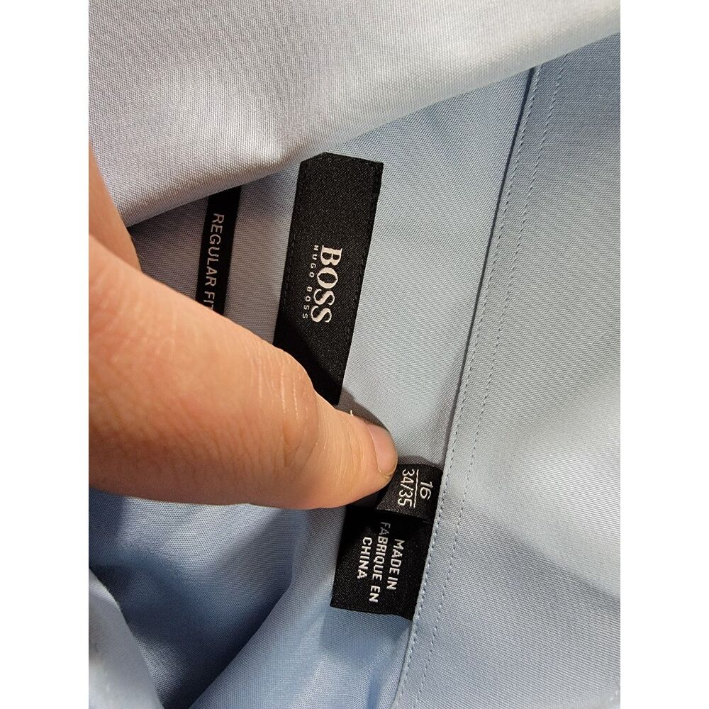 Hugo Boss Men's Light Blue Button Dress Shirt - 16 neck - Picture 6 of 7